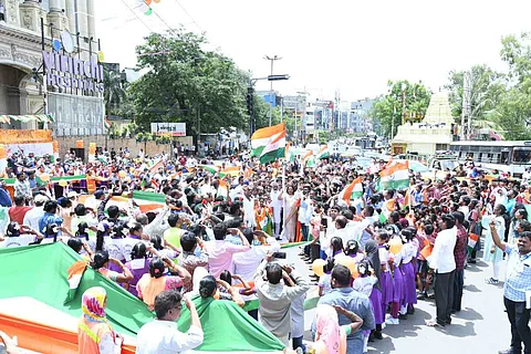 Mass National Anthem Singing programme in Hyderabad