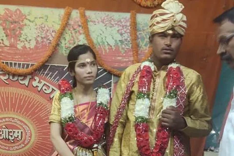 Wedding photo of the couple
