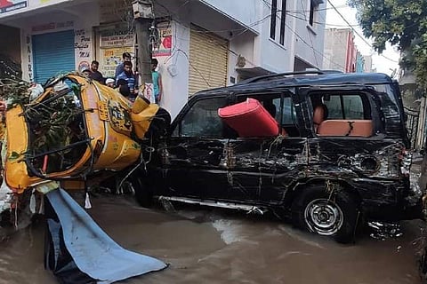 In videos: Vehicles washed away, homes flooded as heavy rain hits Hyderabad again