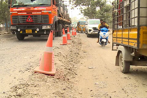 A bad stretch of road in Hyderabad's Bachupally