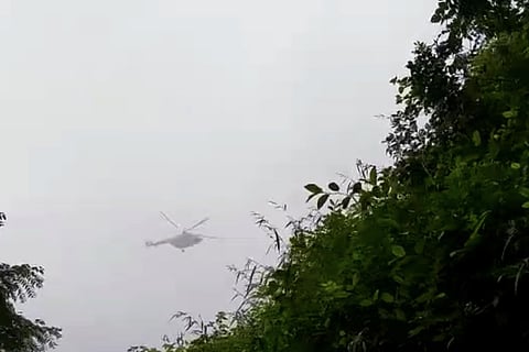 Screengrab from video reportedly of the Indian Air Force Mi17V5 chopper that crashed on Wednesday near Coonoor in Tamil Nadu.
