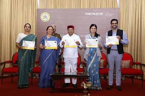 Indian Administrative Fellowship cohort being felicitated by Governor