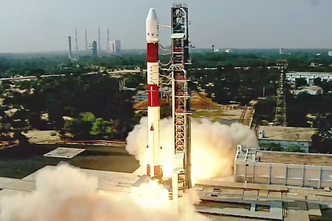 File photo of a PSLV rocket taking off