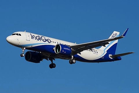 A representational image of Indigo flight flying