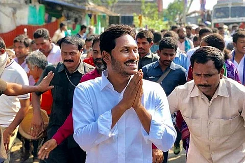 Jagan Mohan Reddy during a Padayatra