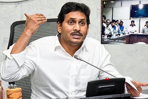 Jagan Mohan Reddy at a cabinet meet