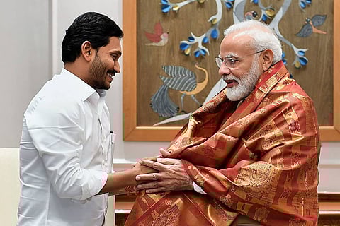 Andhra Pradesh Chief Minister Jagan Mohan Reddy meeting Prime Minister Narendra Modi