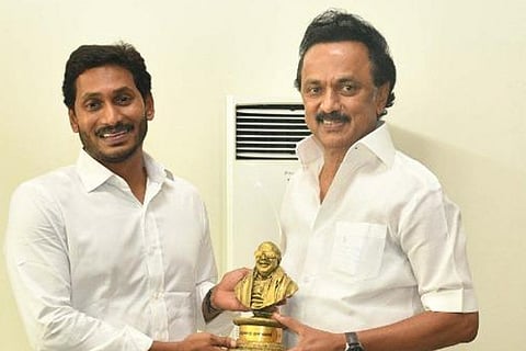 Andhra Pradesh CM Jagan with Tamil Nadu CM Stalin