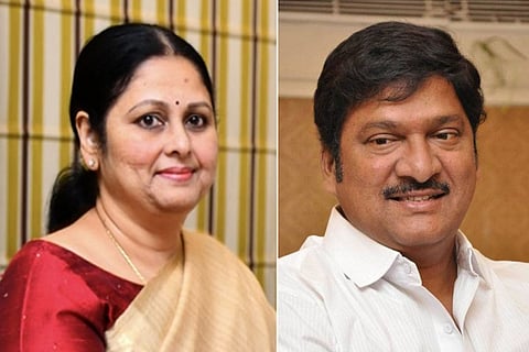 Collage image of actor Jayasudha and Rajendraprasad