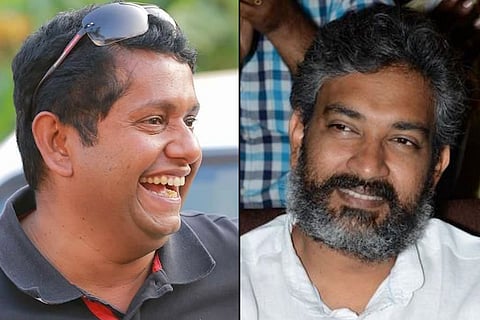 Filmmaker Jeethu Joseph on the left and director SS Rajamouli on the right.