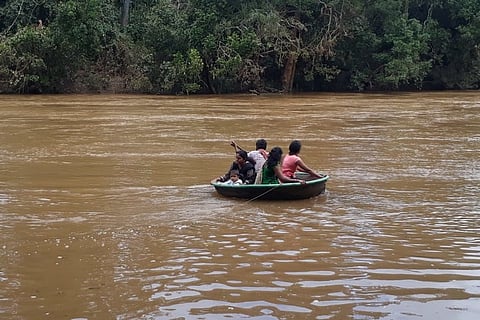 With no bridge or road, these K’taka villagers travel in coracle to cross river each day