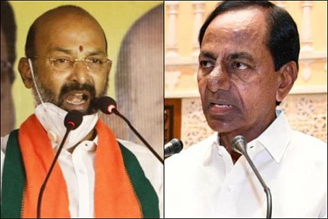 Telangana BJP chief Bandi Sanjay and Chief Minister KCR