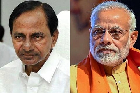 A collage of KCR and Narendra Modi