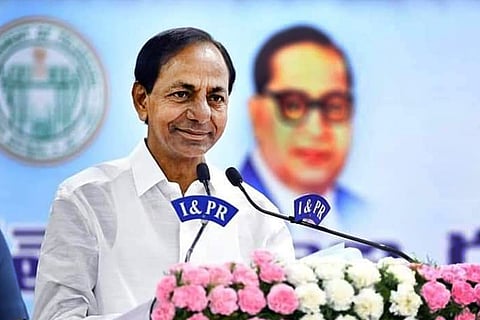 CM KCR while addressing a gathering