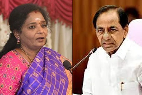 Telangana Governor Tamilisai Soundararajan and Chief Minister KCR