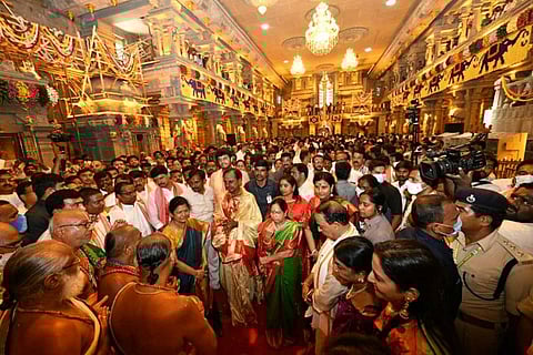 KCR inaugurates revamped Yadadri temple