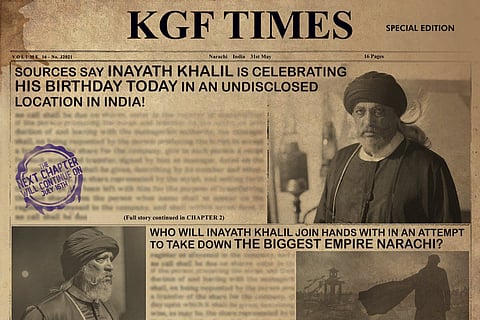 Balakrishna as Inayath Khalil in the newspaper themed poster.