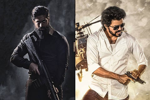 Yash from KGF 2 (L) and Vijay from Beast (R)