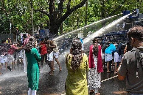 K-rail protestors in Kerala