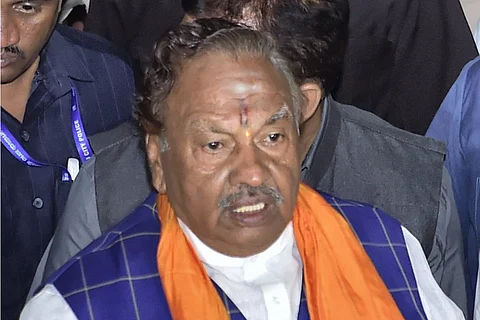 File image of KS Eshwarappa addressing the media