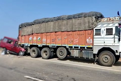 SUV rams parked lorry in Telangana