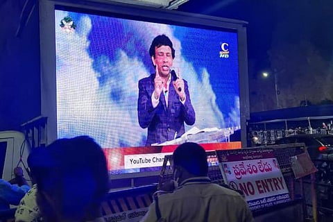 Sermon being telecast at Kanaka Durga temple in Vijayawada during Dasara