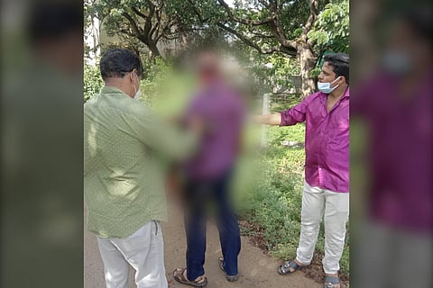 Blurred image of Dr Deepak after the attack