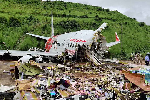 Air India Express plane crash wreckage