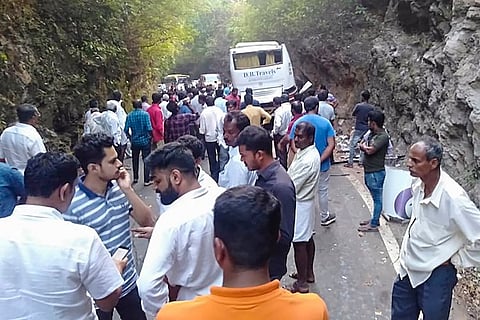 Nine killed as private bus hits massive boulder in Karnataka’s Udupi