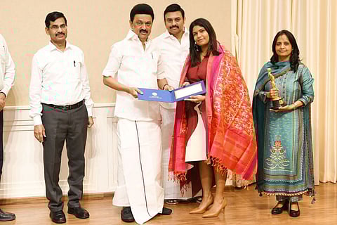 The Elephant Whisperers director Kartiki Gonsalves felicitated by TN CM in Chennai