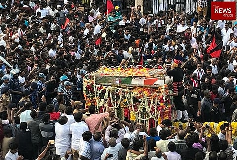 Updates: Karunanidhi laid to rest  with full state honours at Marina