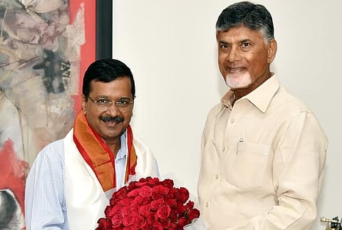 Kejriwal meets Andhra CM Naidu in Amaravati, duo discuss anti-BJP front