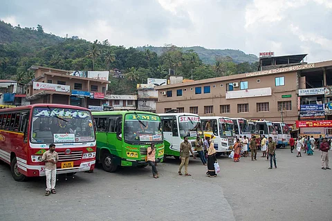 A bus stand in Kerala