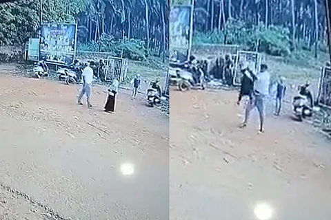 CCTV footage shot of the man attacking the girl