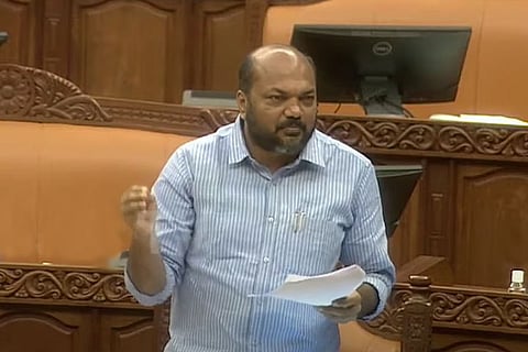 Kerala minister P Rajeev presenting the Lokayukta Act