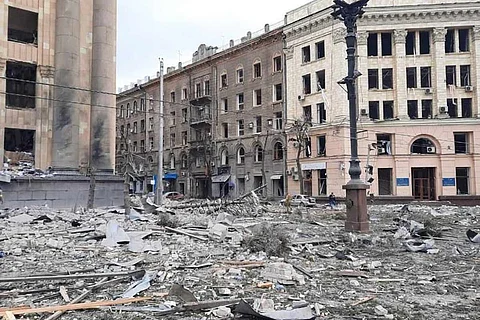 Destruction in Ukraine due to the conflict with Russia