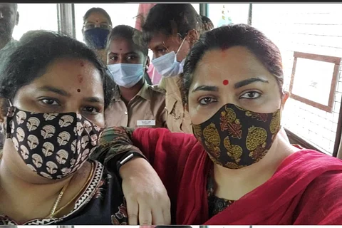 Khushboo in the police van