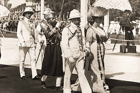 King George V and Queen Mary in Bombay before the Delhi durbar to mark the king’s coronation in 1911.