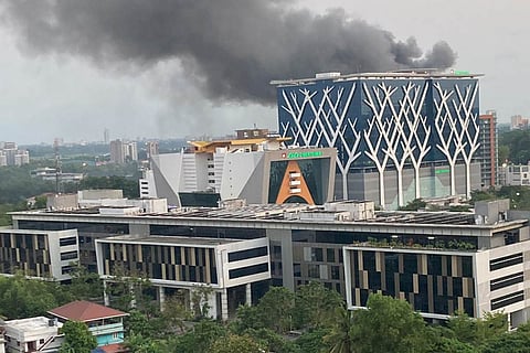 Fire in a building in Kochi Infopark