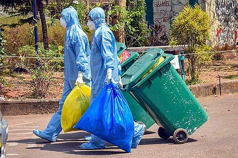 The guidelines on how to handle COVID-19 biomedical waste at hospitals, labs