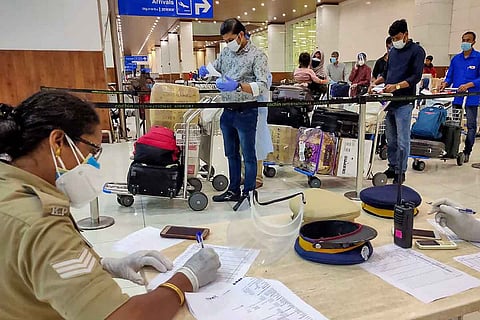 Passengers at Kochi international airport
