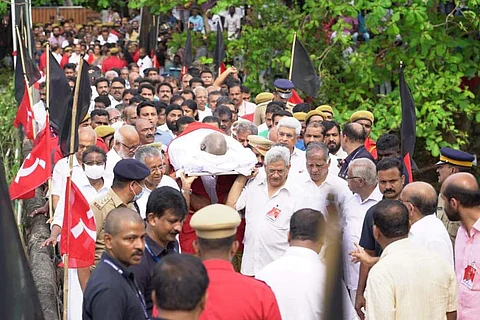 Kodiyeri's funeral procession in Kannur