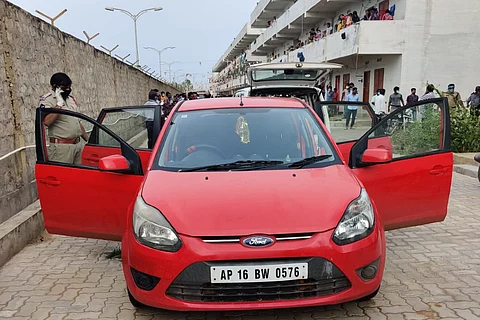 The car in which the children were accidentally locked in