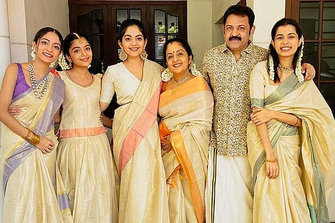 Kerala actor Krishna Kumar and family