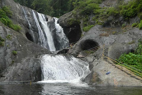 Kumbhavurutty Falls in Kerala's Kollam district