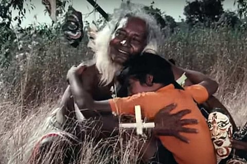 Shot from restored version of the Malayalam film Kummatty