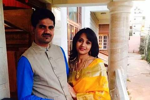 Kusuma Ravi with husband DK Ravi
