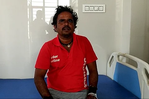 The victim speaking to media from the hospital