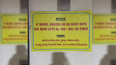 Hyderabad apartment: Photo of the discriminatory notice