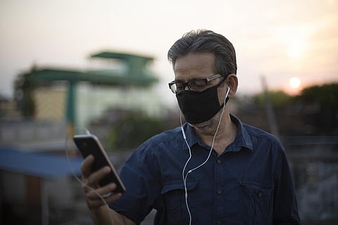 Man listening to music
